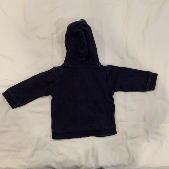 Jacadi Baby Boy Navy Blue Zip Up Hoodie - 12 Months - Picture 2 of 7